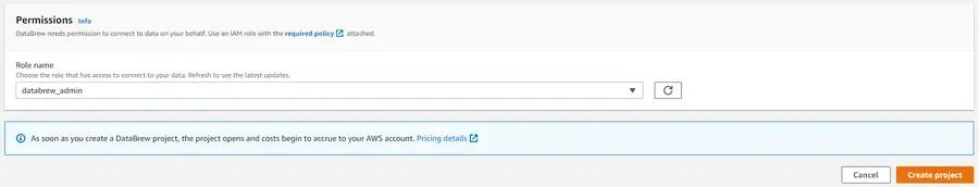 Set AWS DataBrew premissions